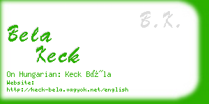 bela keck business card